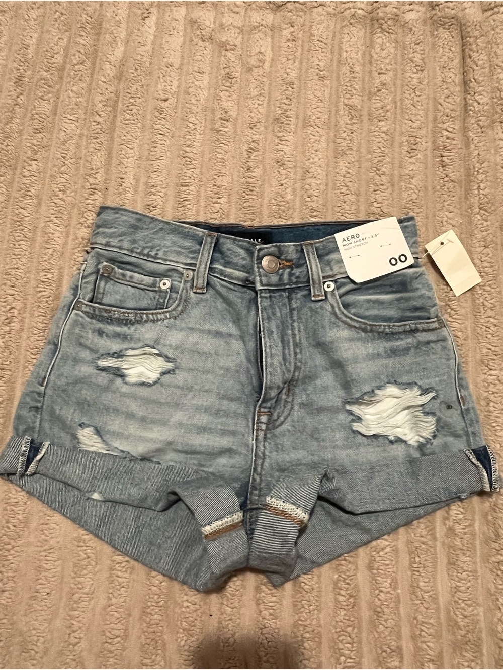 Aeropostale Light Blue Distressed Denim Jean Shorts